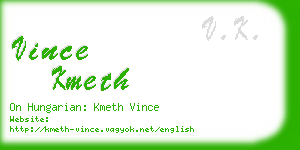 vince kmeth business card